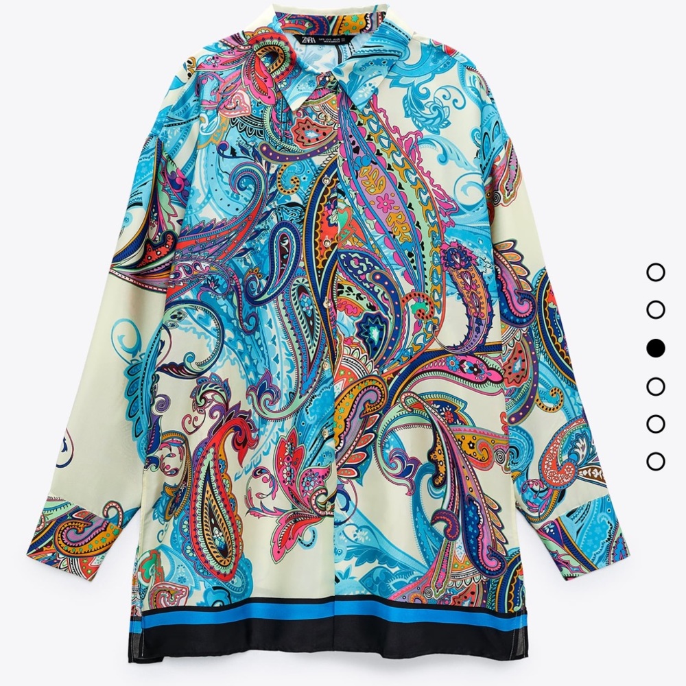 Zara Silky paisley print blouse